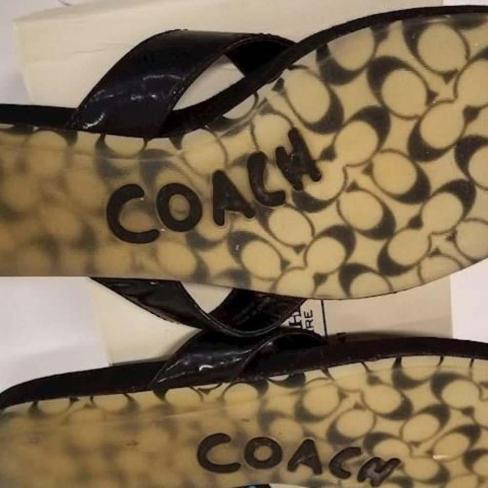 Coach Black Tan Suki Thong‎ Sandals - Picture 7 of 7